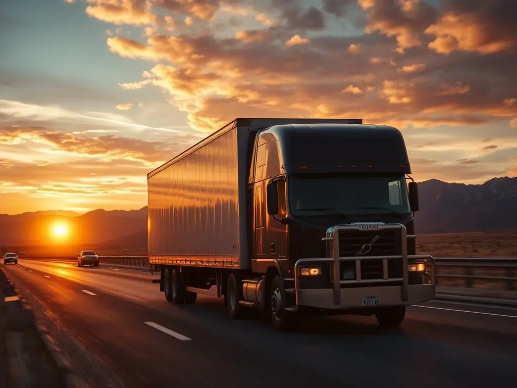 A photograph showing a LAZO moving truck on a highway, symbolizing long-distance moving, with scenic views of Japan in the background.